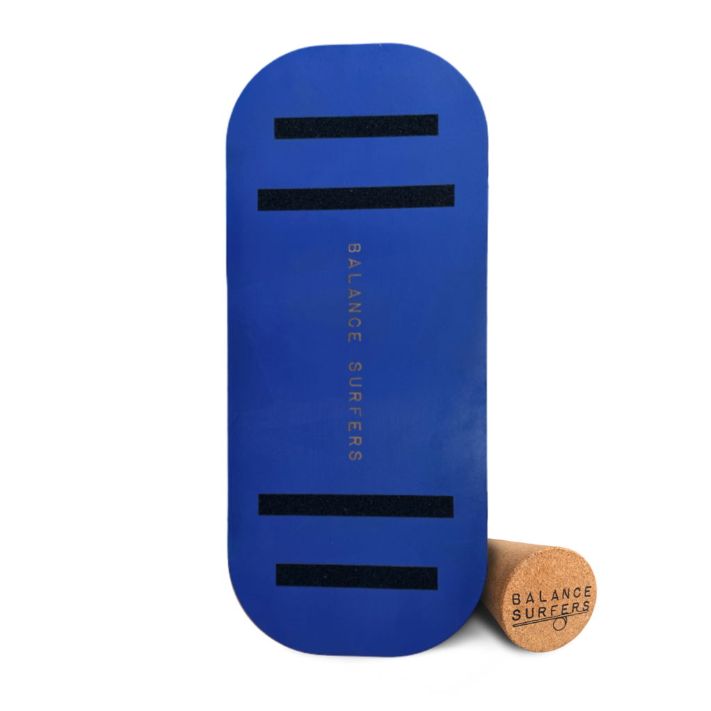 Tabla de equilibrio Balance Surfers Edición Minimal en color azul Ultramar fabricada de forma artesanal