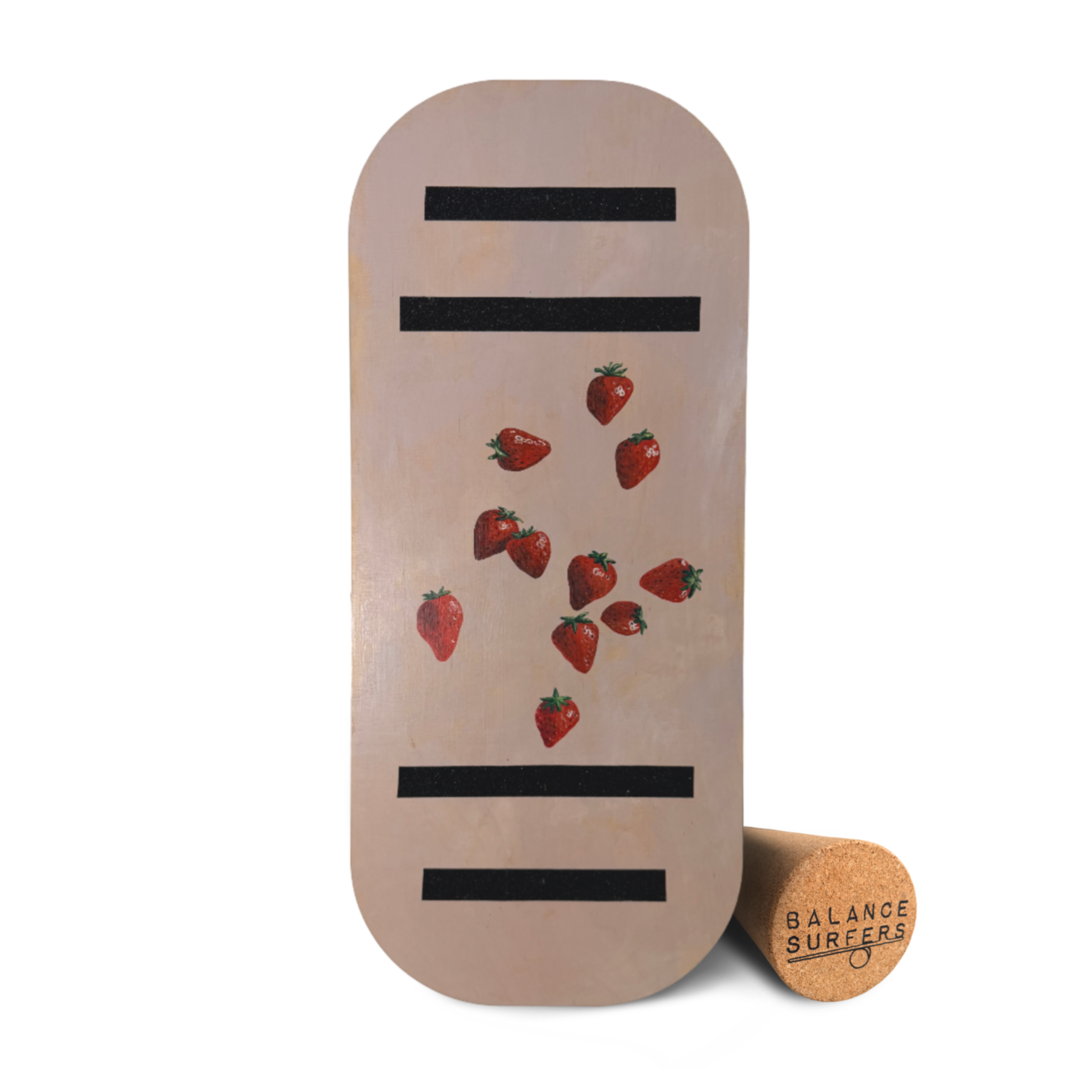 Tabla de equilibrio de madera natural para adultos modelo Fresas de la línea Surfers Edición Minimal